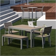 Olio Designs Ivy Aluminum Patio Bench in Mocha and Silver