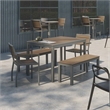 Olio Designs Ivy Aluminum Patio Bench in Mocha and Silver