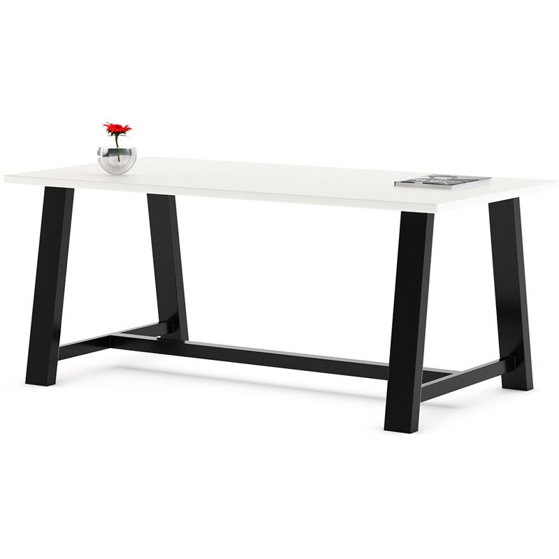 KFI Midtown 3' x 6' Wood Top Counter Height Conference Table in Designer White