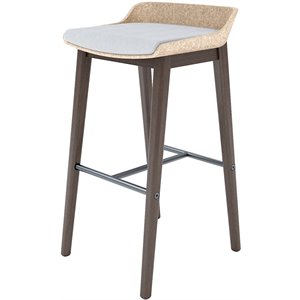 Olio Designs Della 30&quot Wooden Bar Stool in Almond and Umber