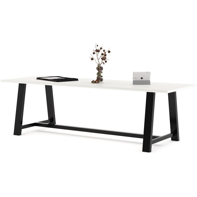 KFI Midtown 3' x 9' Wood Top Standard Height Conference Table in Designer White