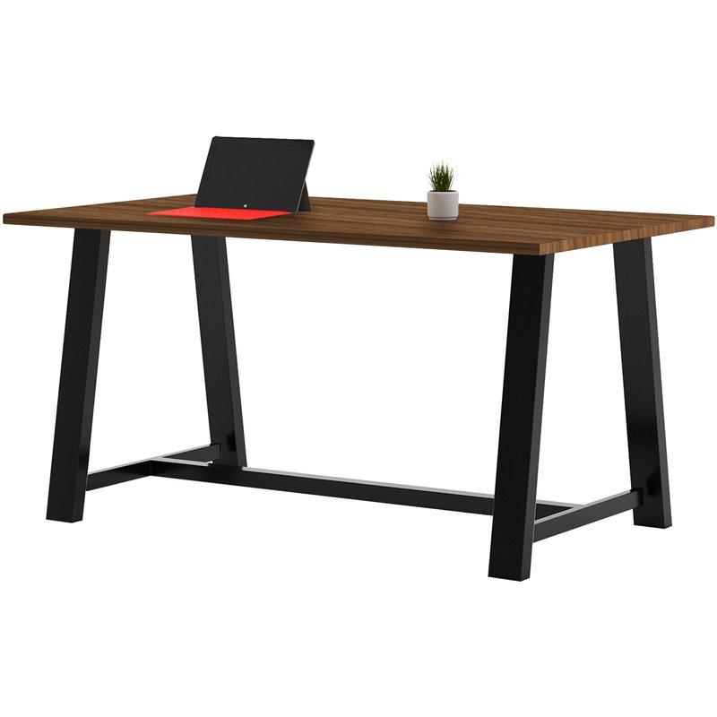 KFI Midtown 3' x 6' Wood Top Counter Height Conference Table in Walnut
