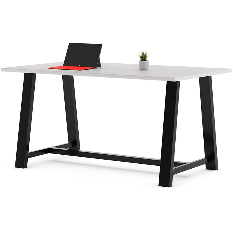 KFI Midtown 3' x 6' Wood Top Counter Height Conference Table in Designer White