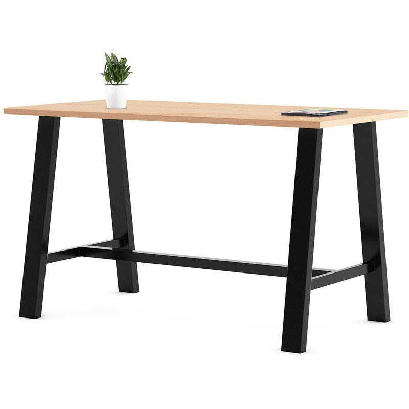 KFI Midtown 3' x 6' Wood Top Bar Height Conference Table in Maple