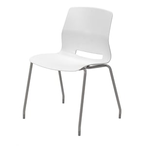 Olio Designs Lola Plastic Armless Stackable Chair in White