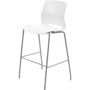 Olio Designs Lola 30&quot Plastic Stackable Bar Stool in White