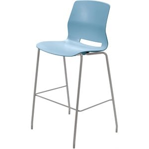 Olio Designs Lola 30&quot Plastic Stackable Bar Stool in Sky Blue