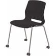 Olio Designs Lola Plastic Armless Stackable Chair with Casters in Black