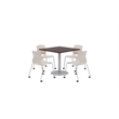 Olio Designs Lola Plastic Armless Stackable Chair with Casters in Moonbeam