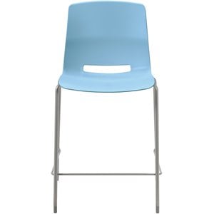 Olio Designs Lola 25&quot Plastic Stackable Counter Stool in Sky Blue