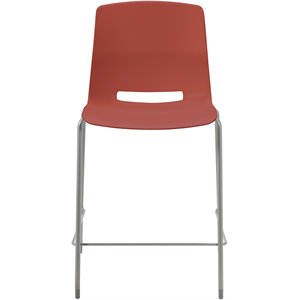Olio Designs Lola 25&quot Plastic Stackable Counter Stool in Peri Red