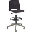 Olio Designs Lola Plastic Mobile Drafting Stool in Black