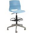 Olio Designs Lola Plastic Mobile Drafting Stool in Sky Blue
