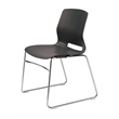 Olio Designs Lola Plastic Sled Base Stackable Chair in Black