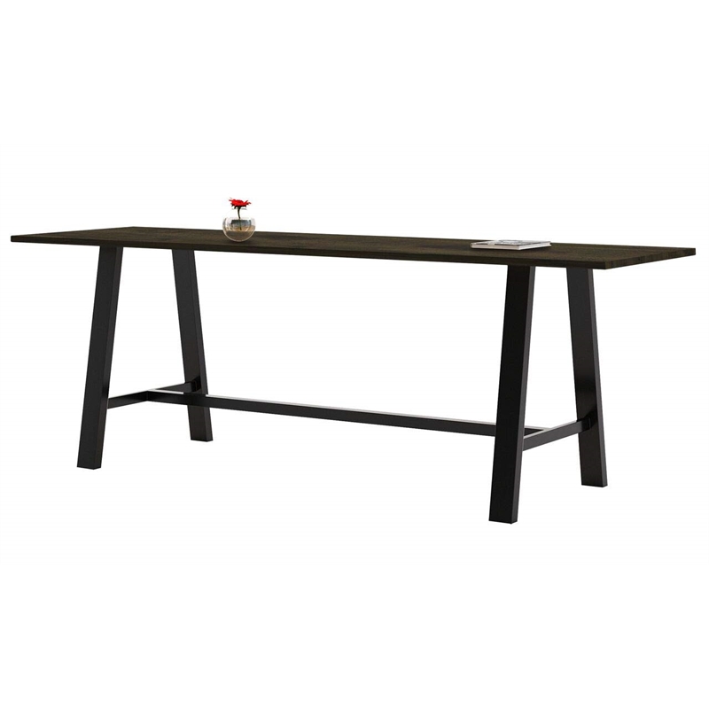 KFI Midtown 3' x 10' Wood Top Bar Height Conference Table in Espresso