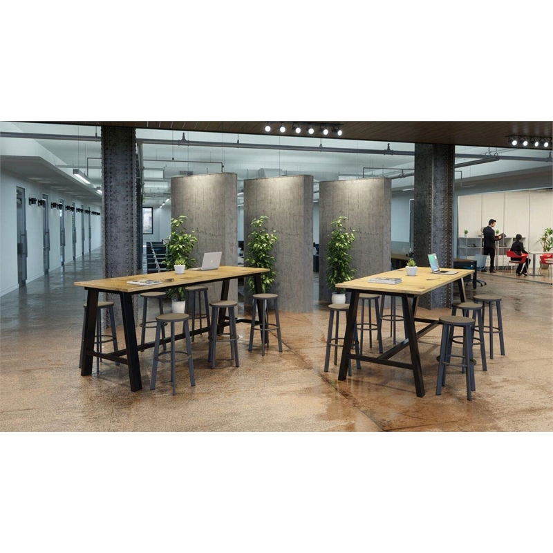 KFI Midtown 3' x 10' Wood Top Bar Height Conference Table in Espresso
