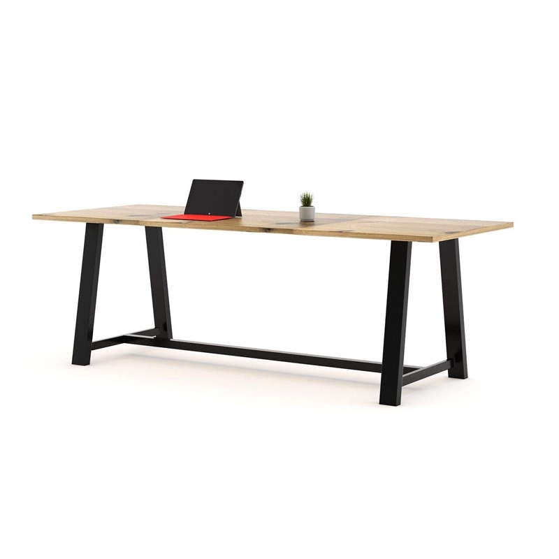 KFI Midtown 3' x 10' Wood Top Bar Height Conference Table in Natural