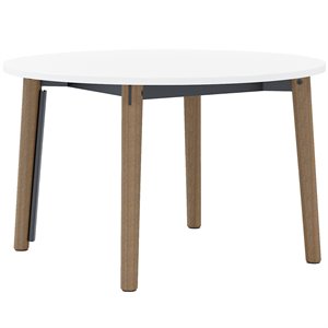 Olio Designs Della 48&quot Round Wooden Dining Table in Latte