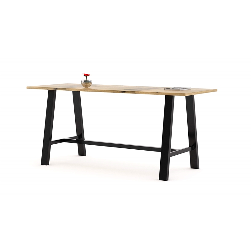 KFI Midtown 3' x 8' Wood Top Bar Height Conference Table in Natural