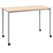 Olio Designs Spright Mobile Wood Top Work Table Desk in Maple and Silver