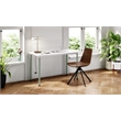 Olio Designs Spright Mobile Wood Top Work Table Desk in Maple and White