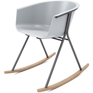 Olio Designs Tee Plastic Black Coffee Frame Rocker in Cool Gray and Latte