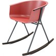 Olio Designs Tee Plastic Black Coffee Frame Rocker in Coral and Umber