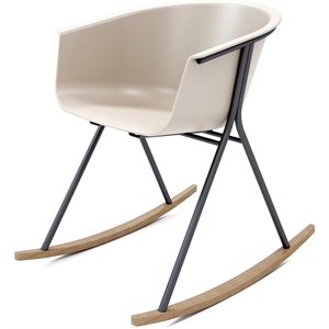 Olio Designs Tee Plastic Black Coffee Frame Rocker in Moonbeam and Latte