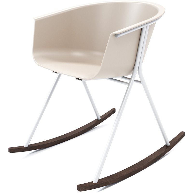 Olio Designs Tee Plastic Silver Frame Rocker in Moonbeam and Umber