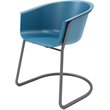 Olio Designs Tee Plastic Sled Base Arm Chair in Bermuda and Black Coffee
