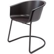 Olio Designs Tee Plastic Sled Base Arm Chair in Black Coffee