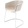 Olio Designs Tee Plastic Sled Base Arm Chair in Moonbeam and Silver