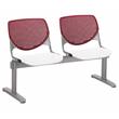 KFI KOOL 2 Seats Reception Bench - Burgundy Backs - White Seats