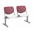 KFI KOOL 2 Seats Reception Bench - Burgundy Backs - White Seats