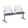 KFI KOOL 2 Seats Reception Bench - White Backs - Navy Seats