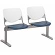 KFI KOOL 2 Seats Reception Bench - White Backs - Navy Seats