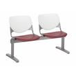 KFI KOOL 2 Seats Reception Bench - White Backs - Burgundy Seats