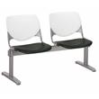 KFI KOOL 2 Seats Reception Bench - White Backs - Black Seats