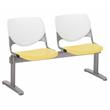 KFI KOOL 2 Seats Reception Bench - White Backs - Yellow Seats