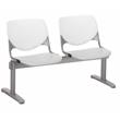 KFI KOOL 2 Seats Reception Bench - White Backs - Light Gray Seats
