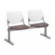 KFI KOOL 2 Seats Reception Bench - White Backs - Brownstone Seats