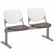 KFI KOOL 2 Seats Reception Bench - White Backs - Brownstone Seats