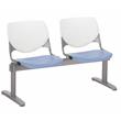 KFI KOOL 2 Seats Reception Bench - White Backs - Peri Blue Seats