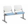 KFI KOOL 2 Seats Reception Bench - White Backs - Sky Blue Seats