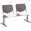 KFI KOOL 2 Seats Reception Bench - Brownstone Backs - White Seats
