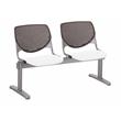 KFI KOOL 2 Seats Reception Bench - Brownstone Backs - White Seats