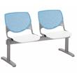 KFI KOOL 2 Seats Reception Bench - Sky Blue Backs - White Seats