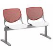 KFI KOOL 2 Seats Reception Bench - Coral Backs - White Seats