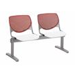 KFI KOOL 2 Seats Reception Bench - Coral Backs - White Seats