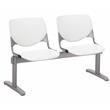 KFI KOOL Polyurethane 2 Seats Reception Bench in Gray/White Finish